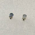 Sterling Silver Oval Labradorite Post Earrings Size 3