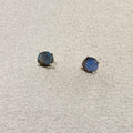 Sterling Silver Round Labradorite Post Earrings