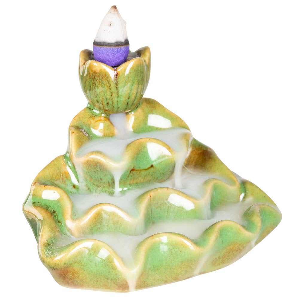 Green Lotus Backflow Incense Burner