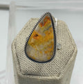 Sterling Silver Bezeled Teardrop Bumblebee Jasper Ring - Size 8 - Joy, Strength, & Personal Power