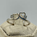 Sterling Silver Double Heart Aquamarine Ring- Size 10 - Peace, Courage & Clear Communication