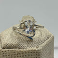 Sterling Silver Wave Banded Aquamarine Ring- Size 10 - Peace, Courage & Clear Communication