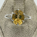 Sterling Silver Round Citrine Classic Solitaire Ring – Size 9 – Abundance, Confidence & Success