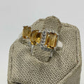 Sterling Silver Multi Stone Citrine Halo Ring – Size 9 – Abundance, Confidence & Manifestation