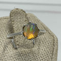 Sterling Silver Crown Set Circle Ethiopian Opal Ring - Size 8 - Intuition, Creativity & Inner Light