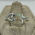 Sterling Silver Heart Ethiopian Opal Ring- Size 9 - Intuition, Creativity & Inner Light