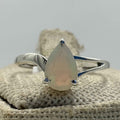Sterling Silver Split Banded Teardrop Ethiopian Opal Ring- Size 9 - Intuition, Creativity & Inner Light