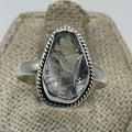 Sterling Silver Bezeled Herkimer Diamond Ring - Size 7 - Clarity, Intuition & Alignment