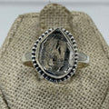 Sterling Silver Bezeled Herkimer Diamond Ring - Size 7 - Clarity, Intuition & Alignment