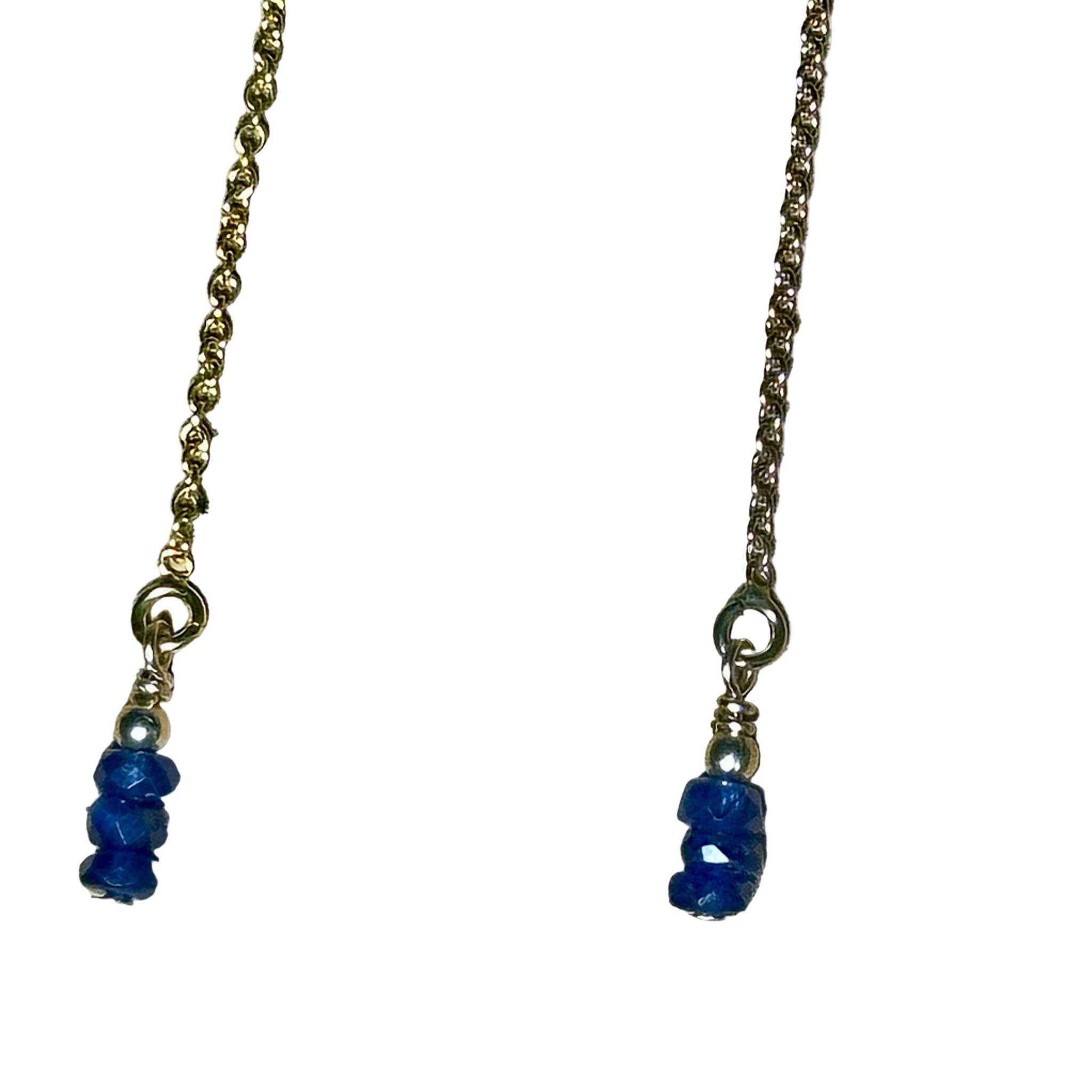 Sept Birthstone Blue Sapphire Bertoni Earrings - Gold Filled Sterling Silver