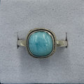 Sterling Silver Larimar Square Ring - Size 9 - Ocean Calling