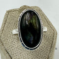 Sterling Silver Deep Labradorite Oval Ring - Size 10 - Magic and Protection