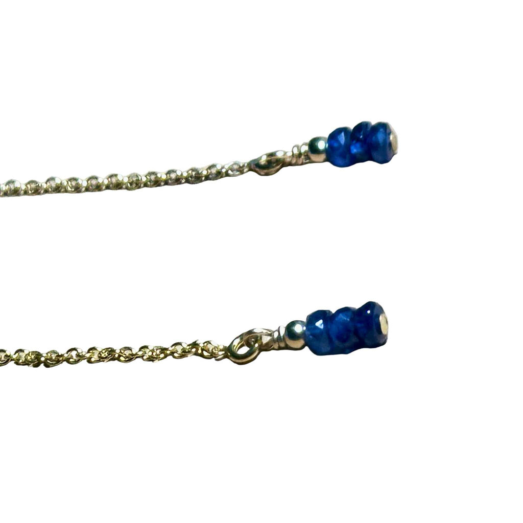 Sept Birthstone Blue Sapphire Bertoni Earrings - Gold Filled Sterling Silver