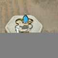 Labradorite Teardrop Split-Band Ring – Vermeil Gold-Filled – Sizes 6 & 7