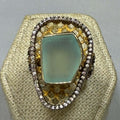 Chalcedony Ring - Size 9 - Golden Peace