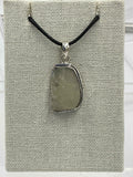Sterling Silver Lined Bezel Libyan Desert Glass  Pendant