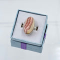 Sterling Silver Oval Rhodochrosite Ring - Size 9 - Loving, Compassionate & Healing