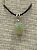 Sterling Silver Oval Ethiopian Opal Pendant Size 1