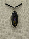 Sterling Silver Oval Spectrolite Pendant Size 1