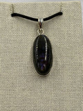 Sterling Silver Oval Spectrolite Pendant Size 2