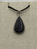 Sterling Silver Bezeled Teardrop Spectrolite Pendant