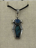 Sterling Silver Triple Moon Coffin Labradorite Pendant