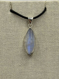 Sterling Silver Marquise Rainbow Moonstone Pendant