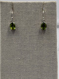 Sterling Silver Oval Peridot Dangle Earrings