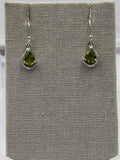 Sterling Silver Teardrop Peridot Dangle Earrings