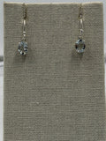 Sterling Silver Oval Aquamarine Dangle Earrings Size 2
