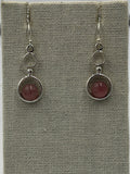 Sterling Silver Double Bubble Rose Quartz Dangle Earrings