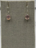 Sterling Silver Rose Oval Quartz Dangle Earrings