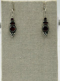 Sterling Silver Triple Garnet Dangle Earrings