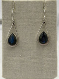 Sterling Silver Open Teardrop Labradorite Dangle Earrings