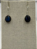 Sterling Silver Bezeled Labradorite Dangle Earrings