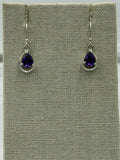 Sterling Silver Teardrop Amethyst Dangle Earrings