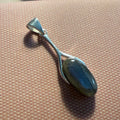Sterling Silver Gemstone Drop Pendant – Labradorite or Rainbow Moonstone