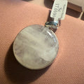 Round Rainbow Moonstone Pendant in Sterling Silver