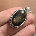 Oval Specular Labradorite Pendant in Sterling Silver