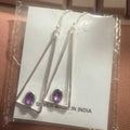 New Amethyst Triangle Sterling Silver Earrings (04.5040)
