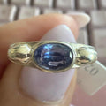 Tanzanite Cabochon Sterling Silver Ring – Size 7 – Intuition, Calm & Higher Guidance