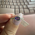 Oval Amethyst Bezel Ring – Sterling Silver – Size 9 – Clarity & Protection Stone