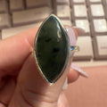 Jade Ring Size 9 – Natural Green Stone in Sterling Silver