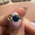 Sterling Silver Sapphire Heart Ring – Size 5