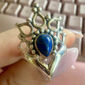 Lapis Lazuli Ornate Crown Ring – Sterling Silver – Sizes 6 & 9