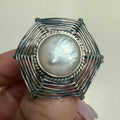Pearl Woven Hexagon Statement Ring – Sterling Silver – Sizes 7, 8 & 9