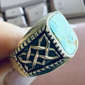 Masculine Turquoise Sterling Silver Ring — Sizes 10 & 11