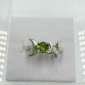 Sterling Silver Moon & Star Peridot Ring - Size 6 -Positivity, Growth & Renewal