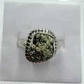 Sterling Silver Bezeled Rough Pyrite Ring - Size 6 - Protective, Abundant & Grounding