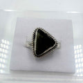Sterling Silver Bezeled Moldavite Ring - Size 9 - Transformation, Growth & Awakening